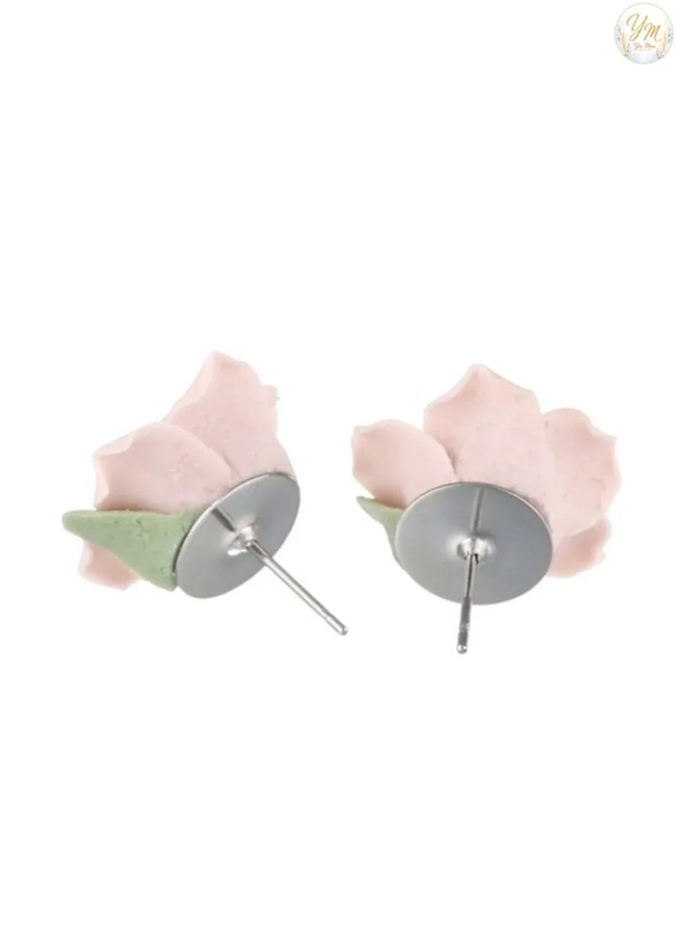 Handcrafted Porcelain Rose Post Earrings for Women